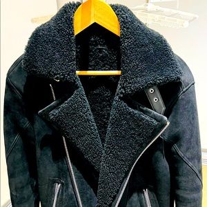 All saints coat jacket black size medium like new.